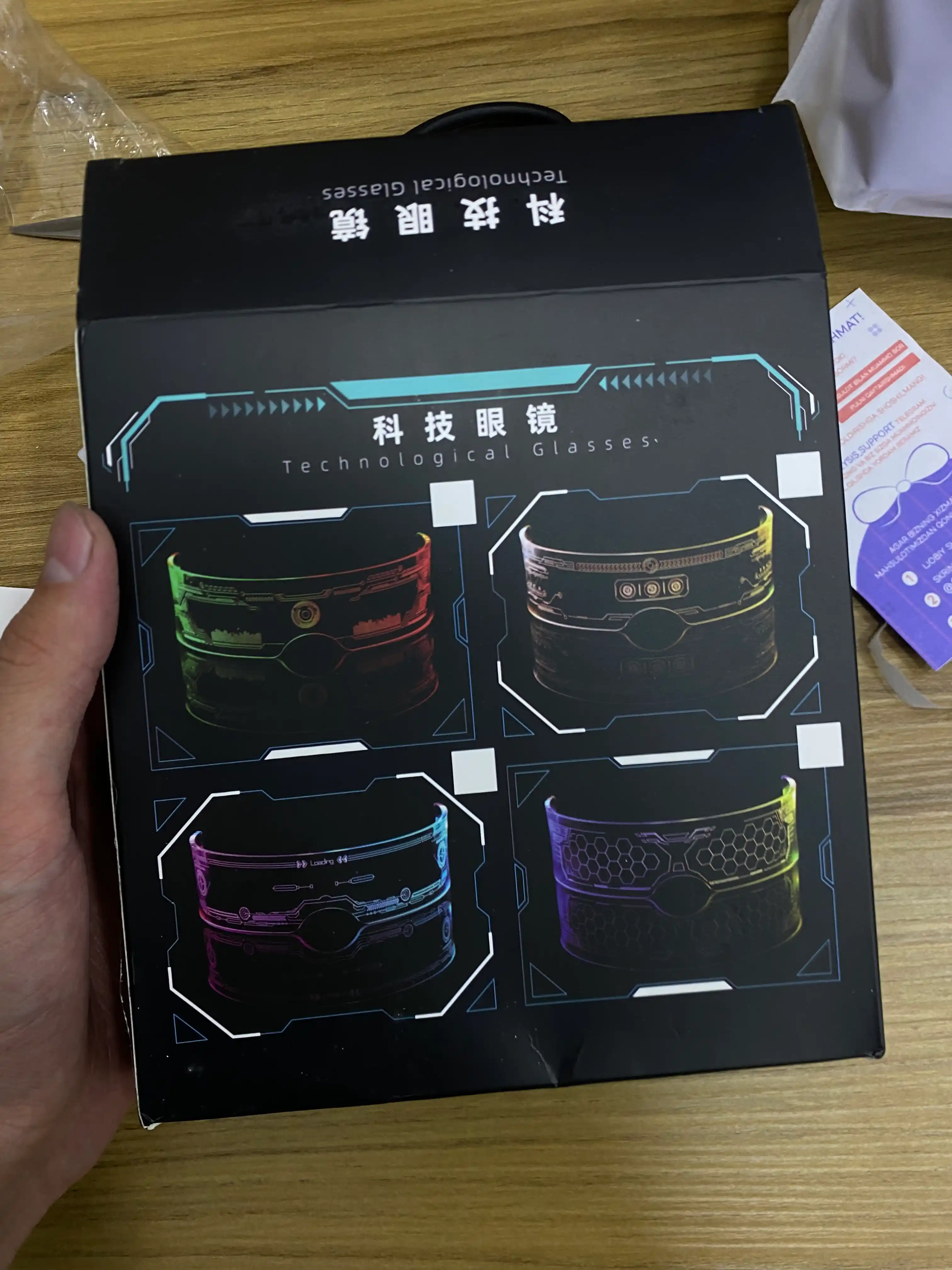 Очки светящиеся LED, для вечеринки, неоновые, унисекс, прозрачные