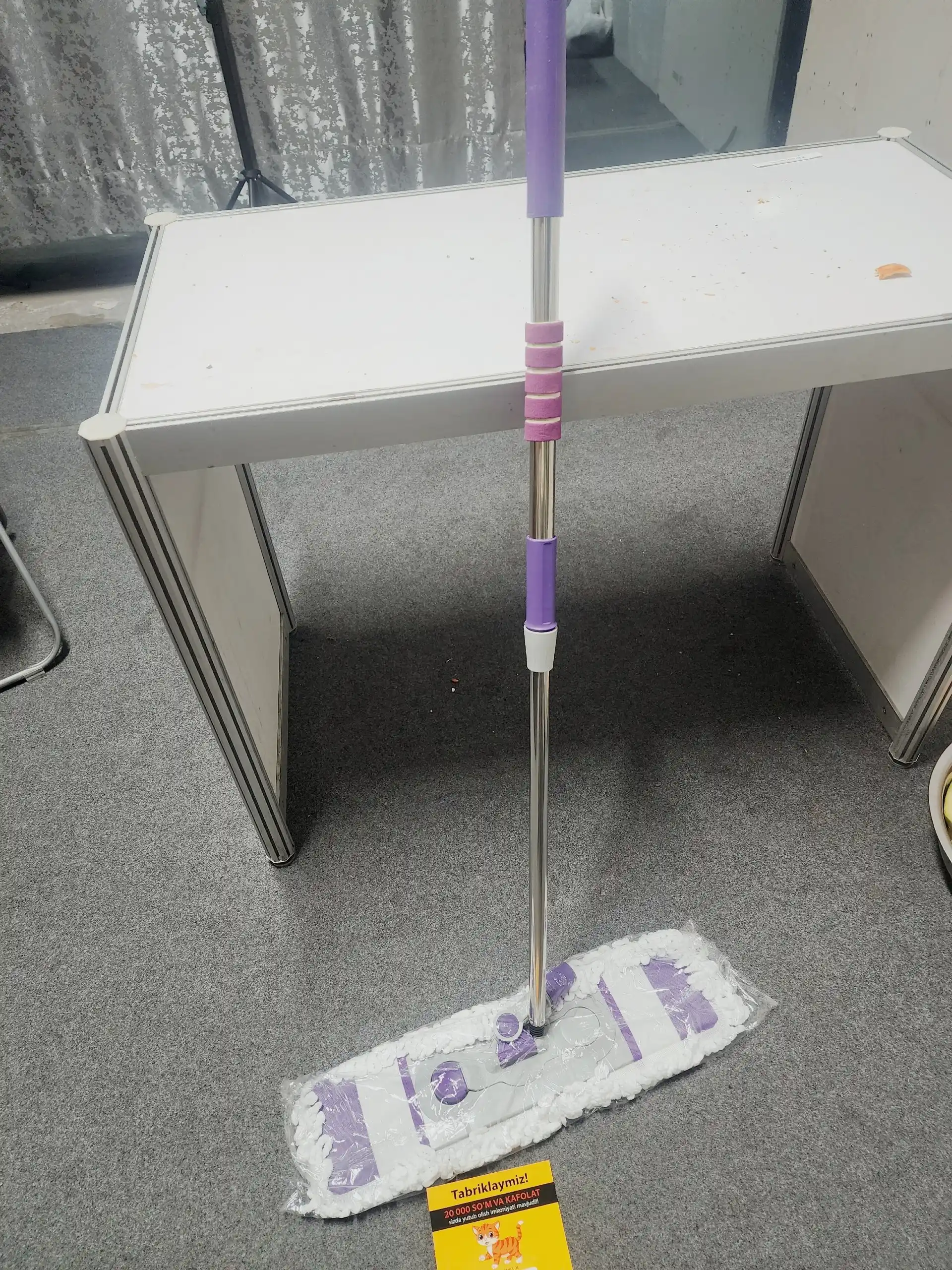 Pol, devor, shift, kafellarni yuvish uchun universal shvabra, 360 burchakli, mikrofibrali