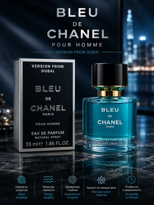 Bleu de Chanel Pour Homme erkaklar atiri, 55 ml - 