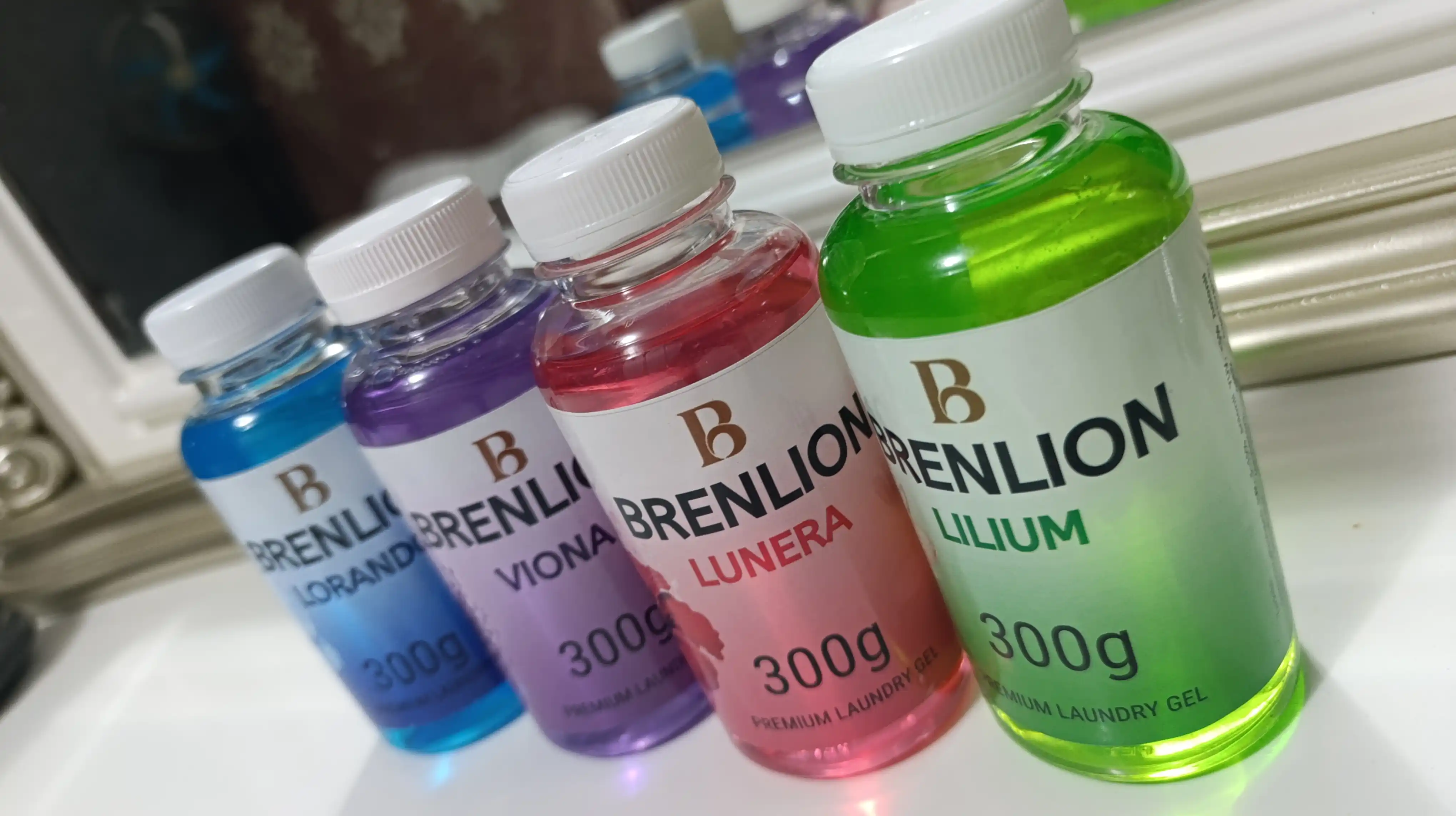 Набор гелей для стирки BRENLION, мини-сет 4-в-1, жидкий порошок для стирки белья, 4 х 300г