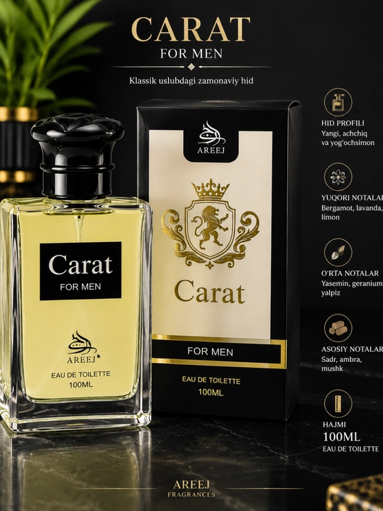 Carat For Men erkaklar atiri Eau de Toilette 100 ml