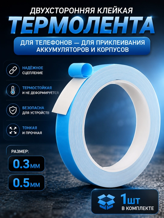 Telefon batareyasi va korpusini yopishtirish uchun ikki tomonlama yopishqoq termolenta