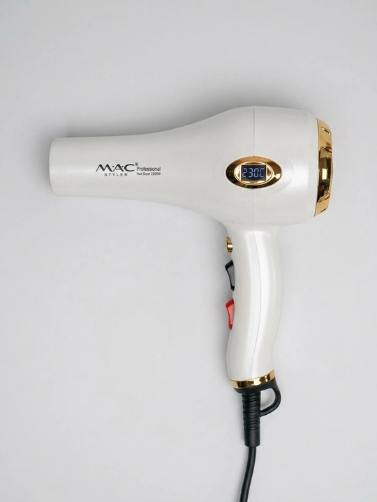 MAC styler MC-6682 professional soch quritgichi, ionizatsiya bilan quritish va pardozlash uchun mo‘ljallangan, 2200W