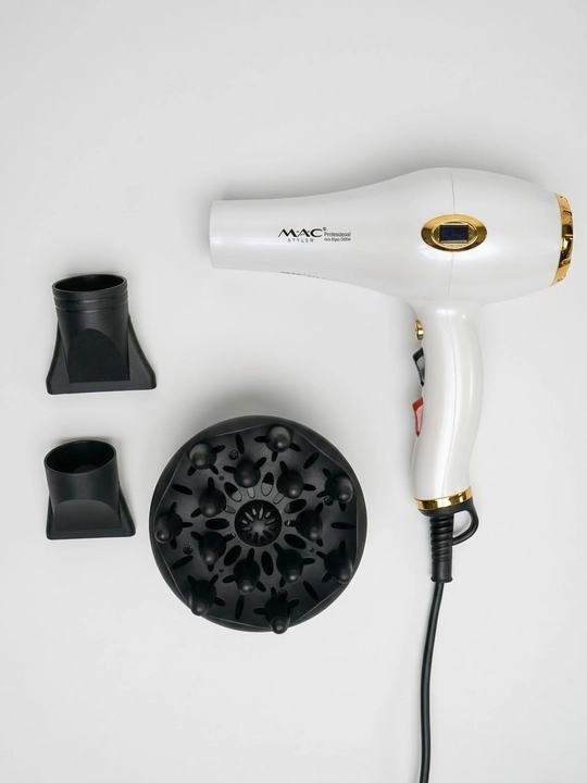 MAC styler MC-6682 professional soch quritgichi, ionizatsiya bilan quritish va pardozlash uchun mo‘ljallangan, 2200W