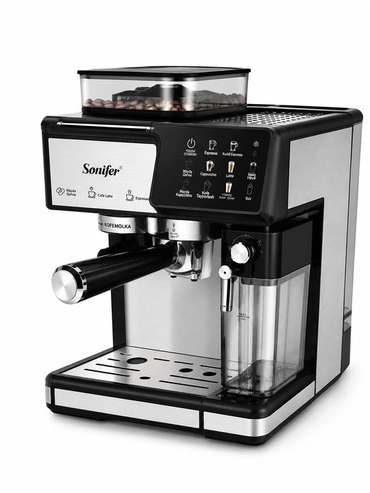 Sonifer SF-3590S 4 ta 1 da Espresso qahva mashinasi 1350 Vt 20 Bar 2 6 l Sensorli boshqaruv
