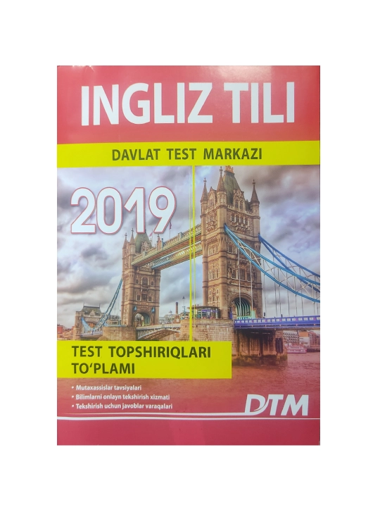 Ingliz Tili 2019 DTM test topshiriqlari to'plami A5-format - 