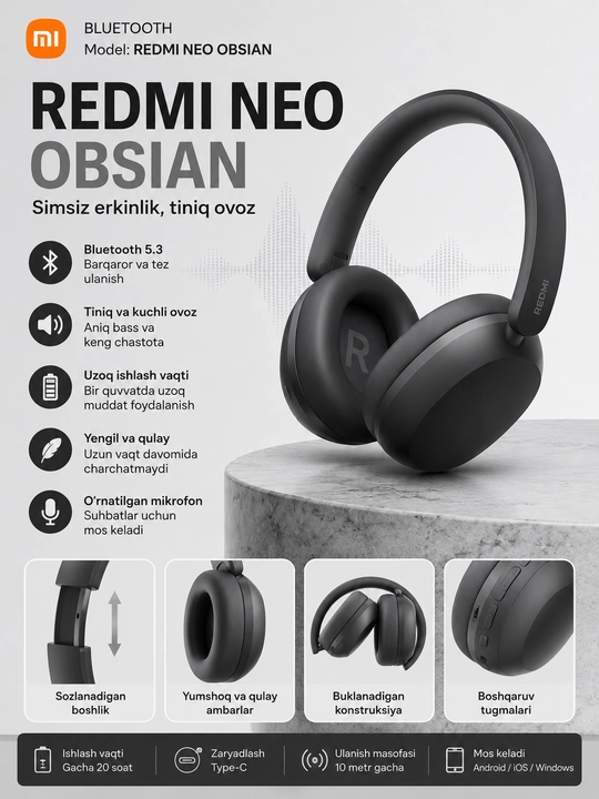Redmi наушники, Bluetooth наушники, беспроводные наушники, NEO - 