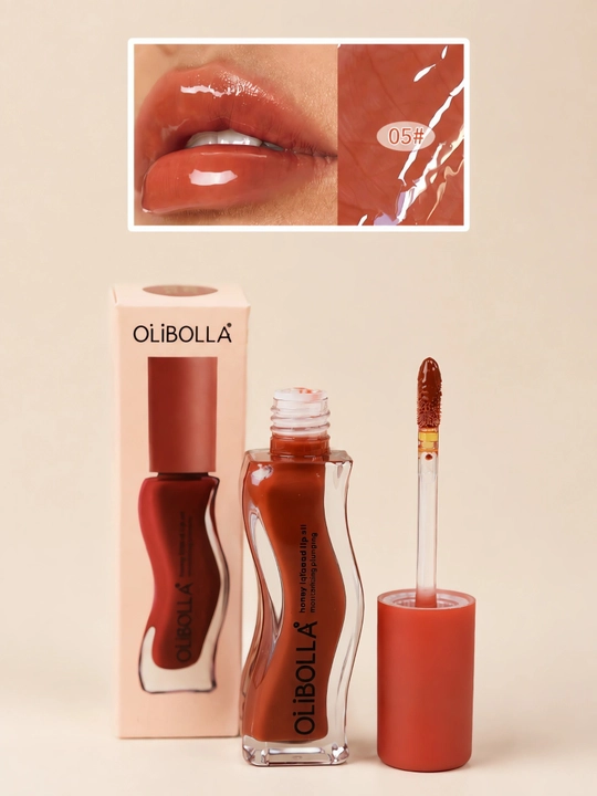 Масло-блеск для губ Olibolla, медовое, увлажняющее с эффектом объема, 6 оттенков