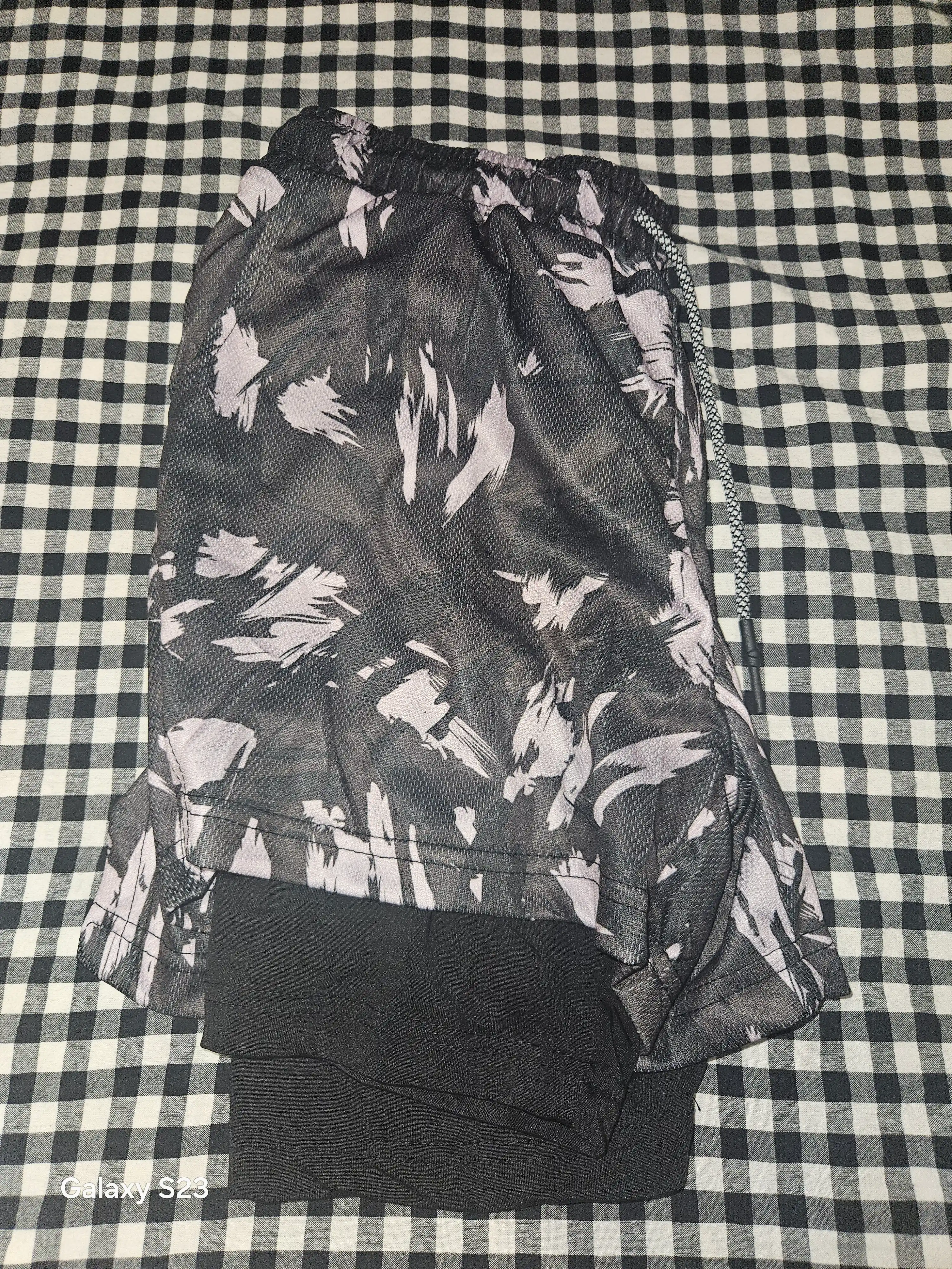 Erkaklar uchun sport shortiklari, paxta va polyester, yugurish va zal uchun