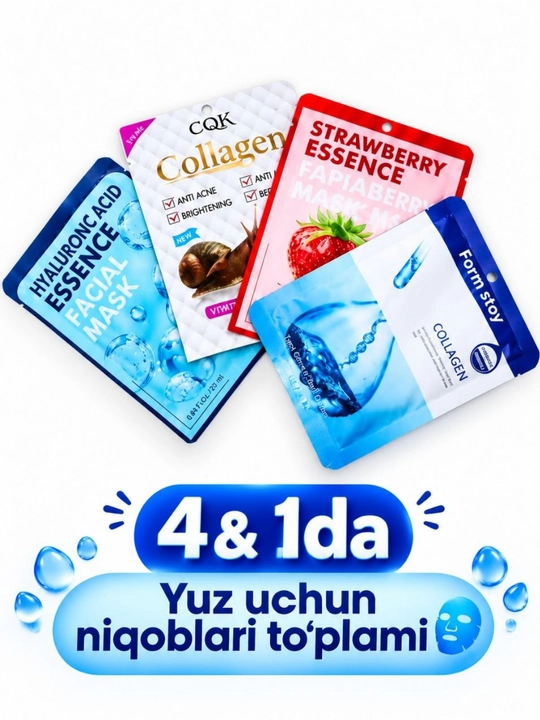 Yuz niqobi, yuz uchun niqob, niqoblar to‘plami, koreys niqobi - 