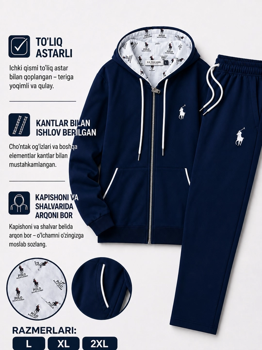 Erkaklar uchun kiyim to‘plamlari, Dior-Polo sport kostyumlari, ikki qismli komplektlar