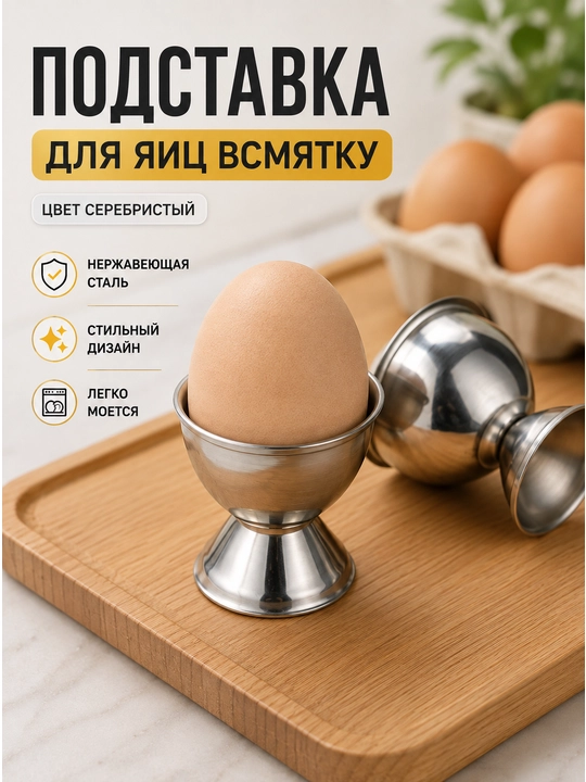 Подставка для яйца вкрутую из нержавеющей стали, держатель для яиц, 2 шт - 