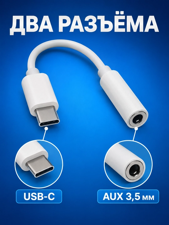 Qora USB Type-C’dan AUX 3.5 mm gacha audio adapter telefonlar uchun o‘tish moslamasi