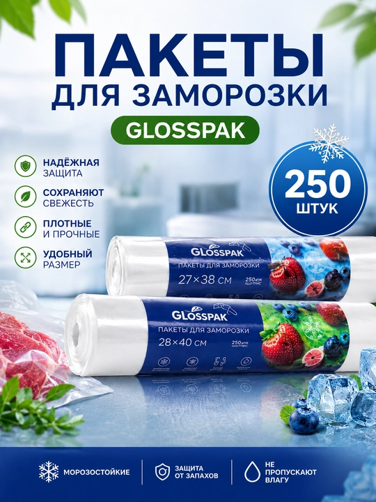 GLOSSPAK - пищевые отрывные рулон пакеты