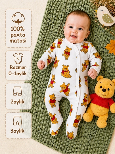 Tug‘ruqxonada yangi tug‘ilgan chaqaloqlar uchun kiyim-kechaklar, paxtali slip va chaqaloqlar uchun kombinezon, bolalar XB