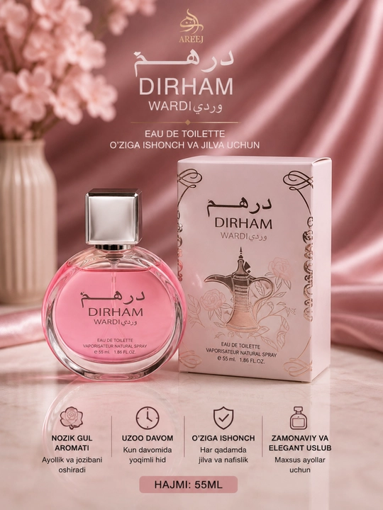 Dirham Wardi ayollar atiri, Eau De Toilette, 55 ml - 