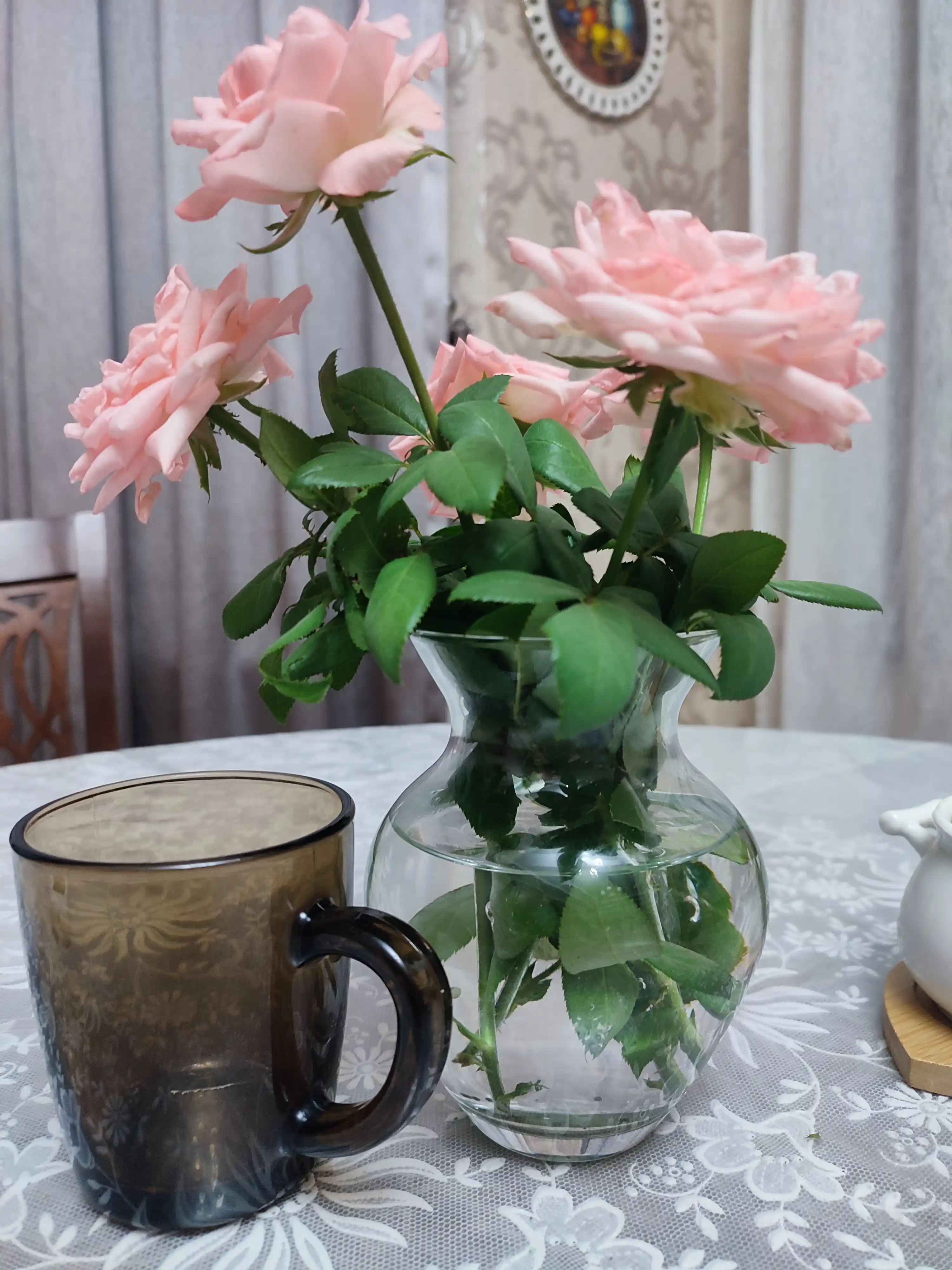 Ваза для цветов и сухоцветов стеклянная Pasabahce Flora 15 см декоративная прозрачная