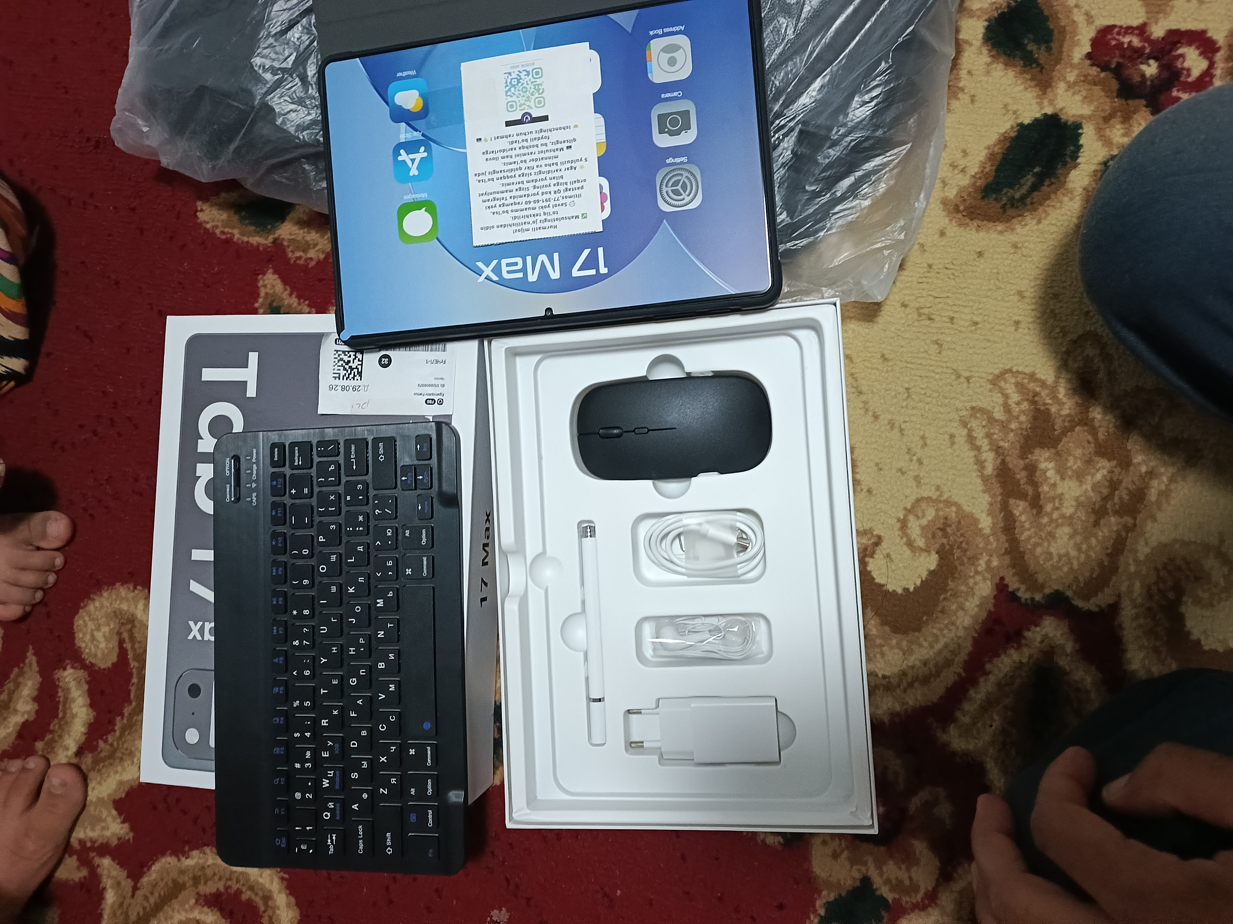 Planshet Aqlli 17 Pro Max Metall korpus Smart Andro 15 5G UZIMEI klaviatura sichqoncha