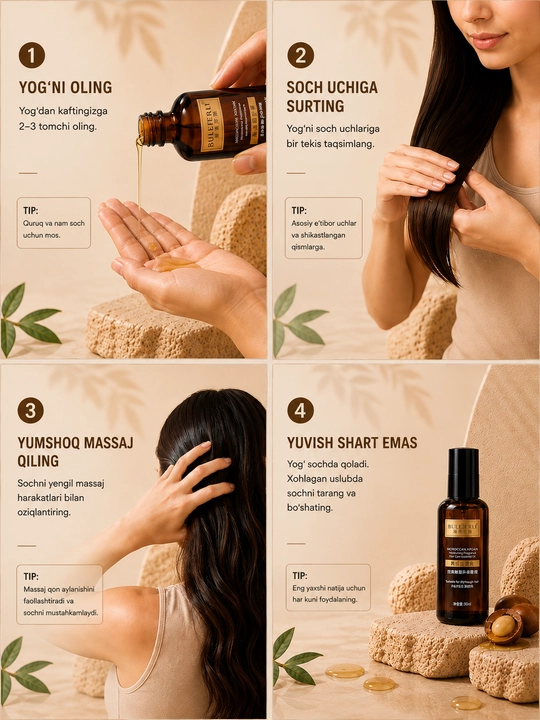 BULEIERLI Moroccan Argan масло для волос 50 мл, аргановое масло, масло для волос
