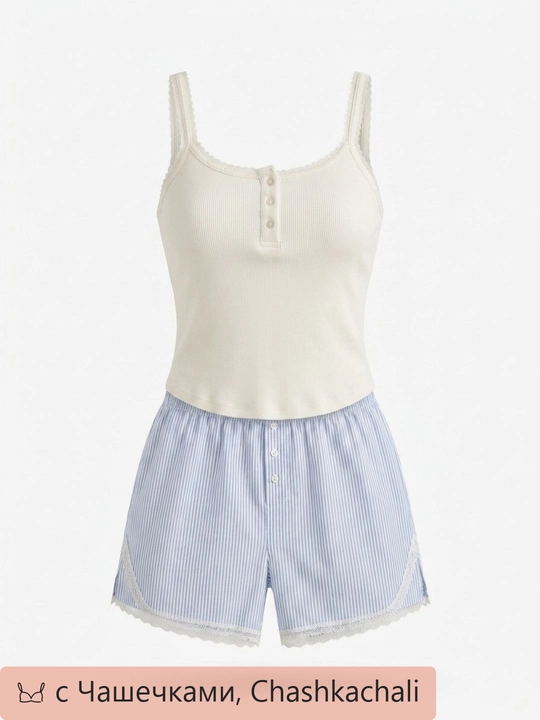 Shorty maykali ayollar pijama to'plami