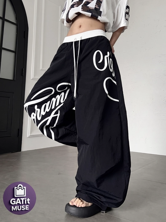 Ayollar keng Baggy shimlari Oversize Y2K sport joggerlari