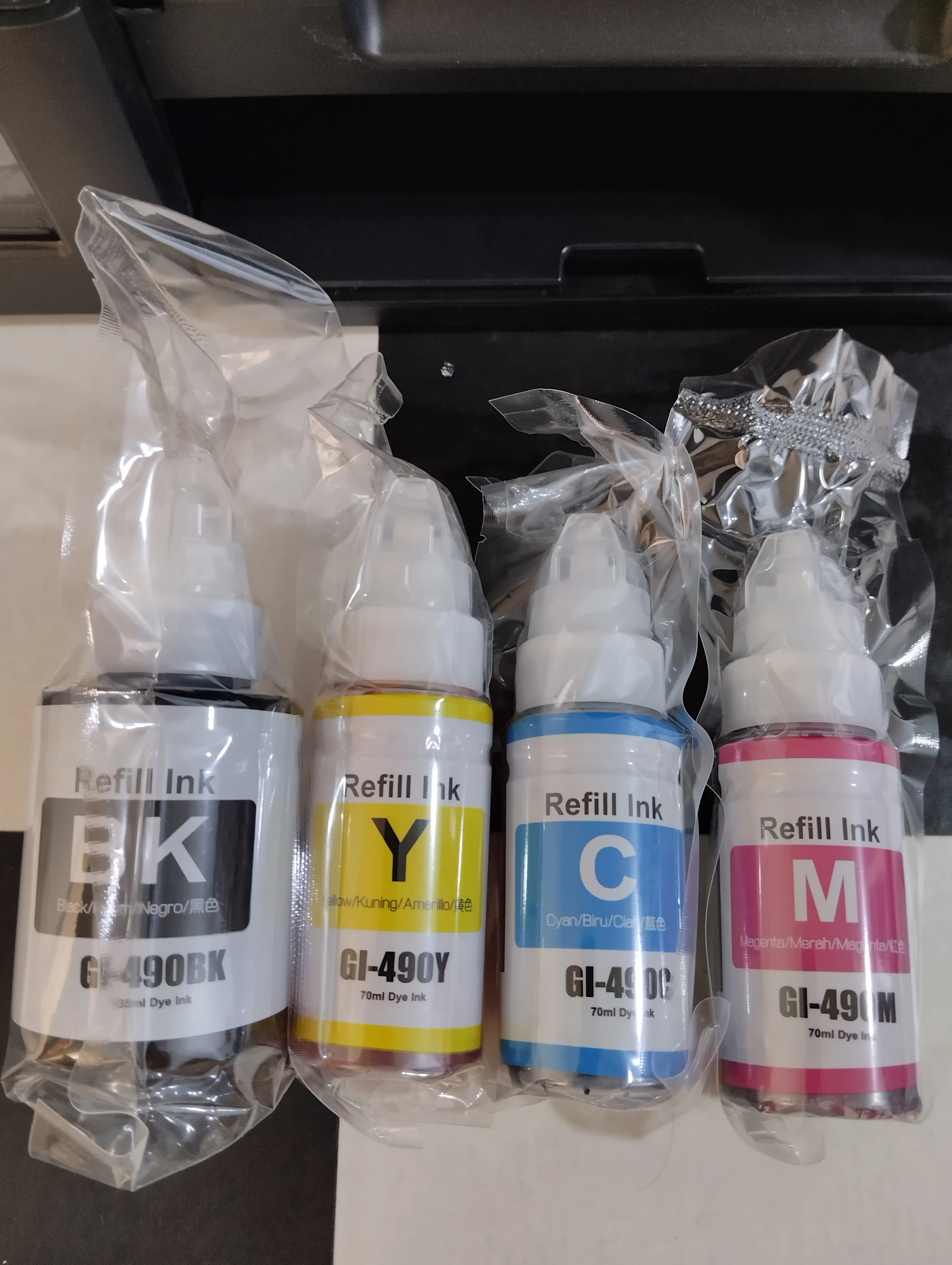 Printer siyoh Canon gi-490, G2411, G3411, G2410, G3410 (4 rang + 1 qora sovga)