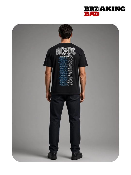 Metallica, Nirvana, AC/DC va boshqa rok printli uniseks oversize futbolka