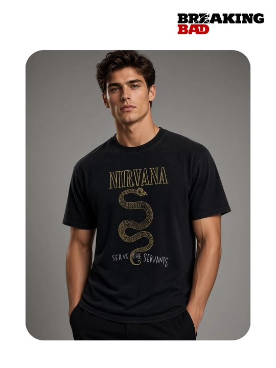 Metallica, Nirvana, AC/DC va boshqa rok printli uniseks oversize futbolka