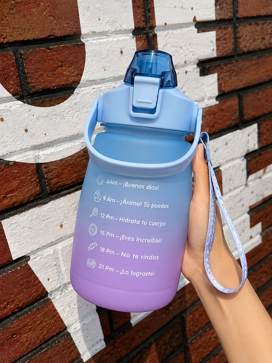 Детская бутылка для воды с трубочкой и ремешком, пластиковая, 1,3 л