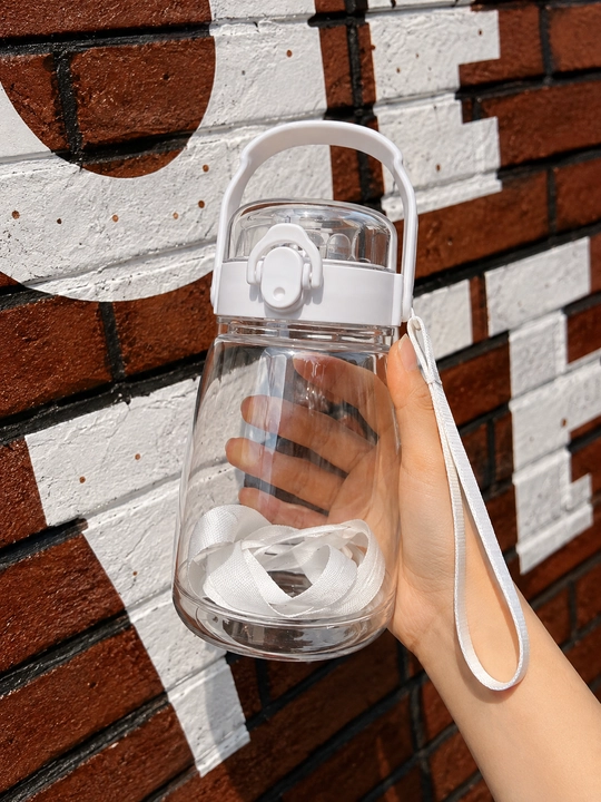 Детская бутылка для воды с трубочкой и ремешком, пластиковая, 1,3 л