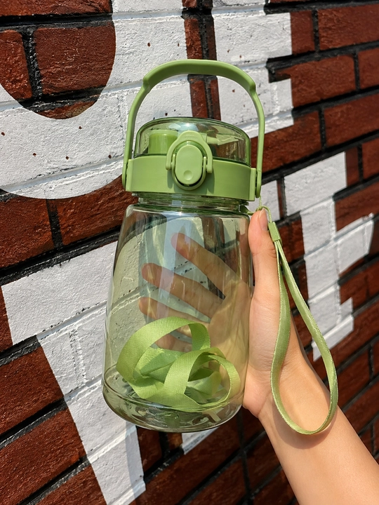 Детская бутылка для воды с трубочкой и ремешком, пластиковая, 1,3 л