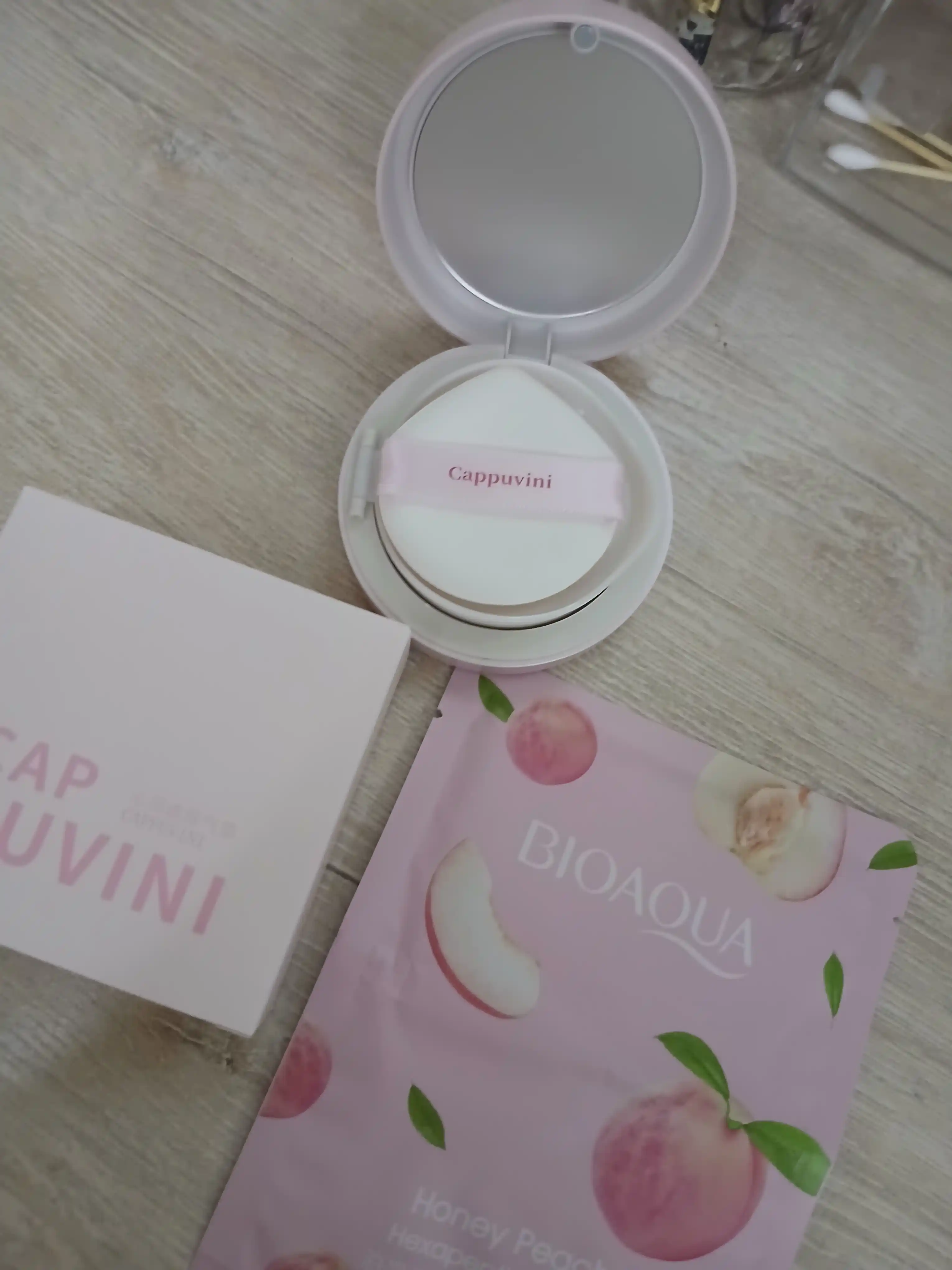 Кушон CC-крем CAPPUVINI, 3 тона, матовый эффект, маскирующий, гигиеничный