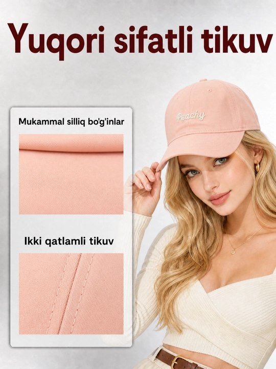 Kepka, uniseks beysbolka, erkaklar va ayollar uchun sozlanadigan kundalik kepka - 