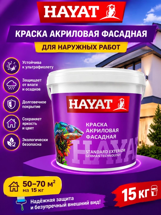 Акриловые эмульсии HAYAT — выбор качества, стойкости и безупречных результатов