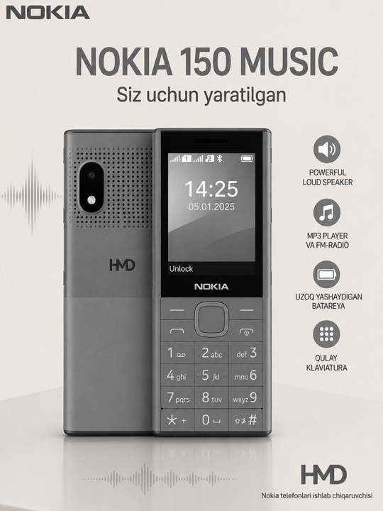 Nokia 150 HMD Music, кнопочный телефон, Dual SIM,  Type-C, Зарегистрирован(а) на uzmei