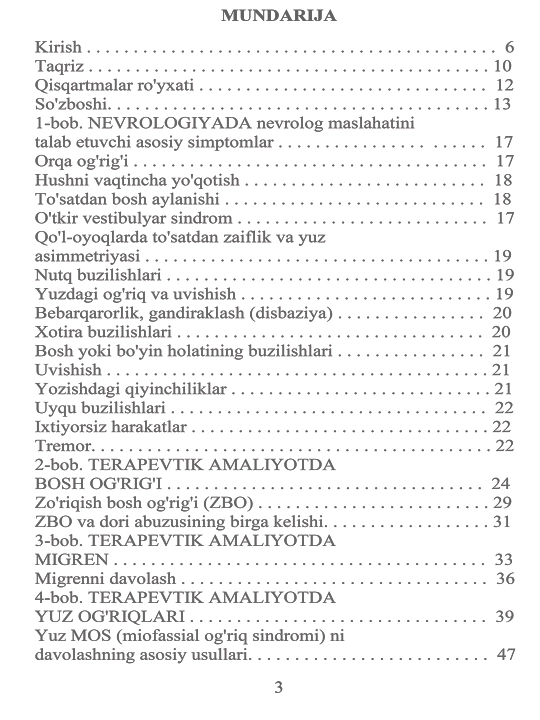 Nevrogiya Ozbek tilida