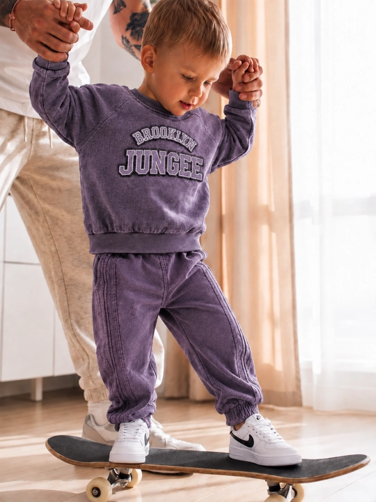 O‘g‘il bolalar uchun 2 qismli sport kostyumi, svitshot va jogger shim, kundalik kiyim