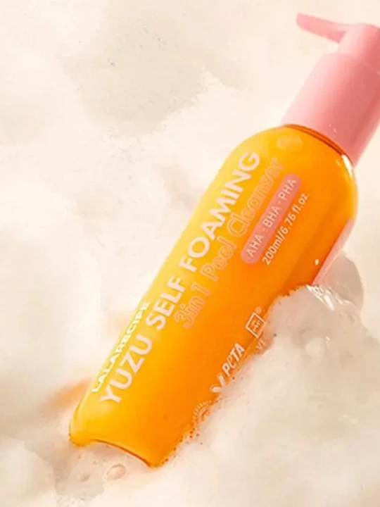 Пенка для умывания Lalarecipe Yuzu Self Foaming 3in1 Peel Cleanser