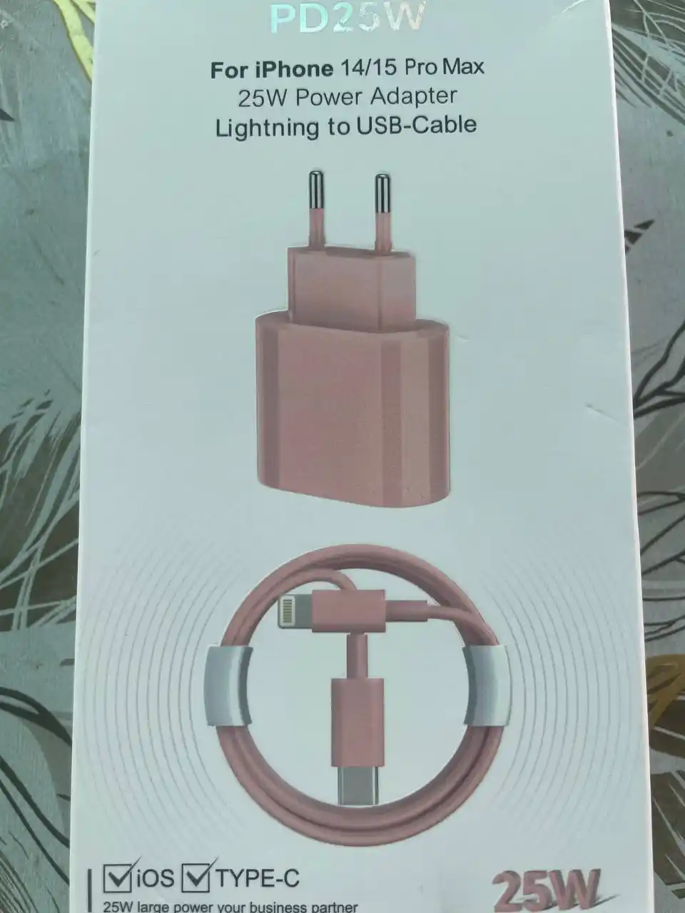 25W To'plam iphone zaryadchik kabel, ayfon zaryadchik adapter