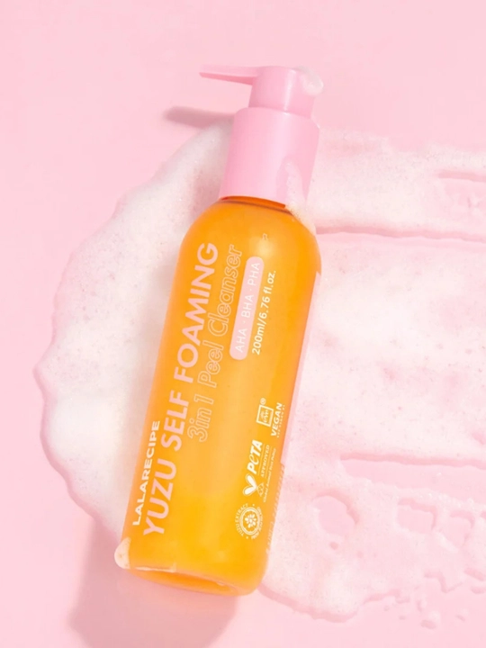 Пенка для умывания Lalarecipe Yuzu Self Foaming 3in1 Peel Cleanser