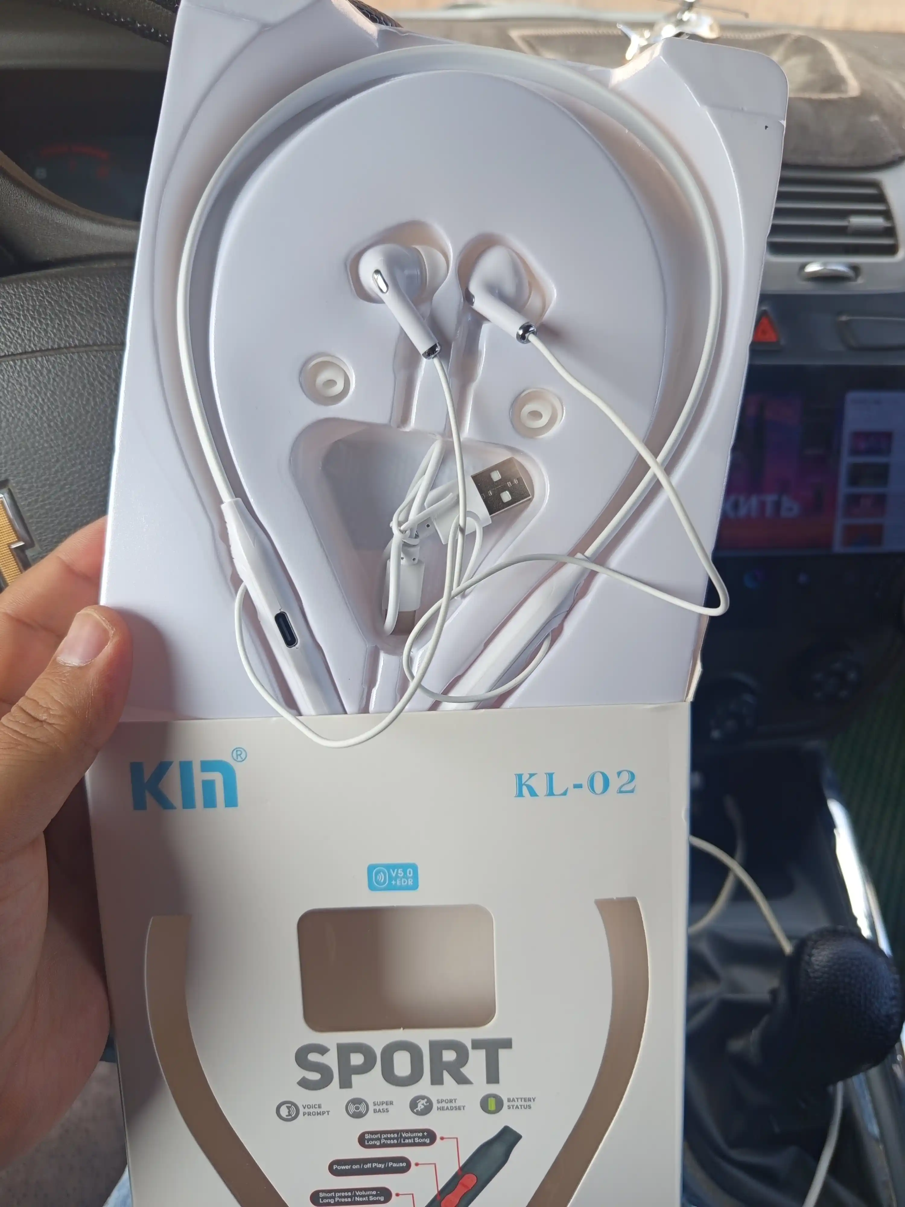Simsiz quloqchin KIN KL02, Bluetooth garnitura, 5 soat ishlash, 2ta qurilmaga ulanish