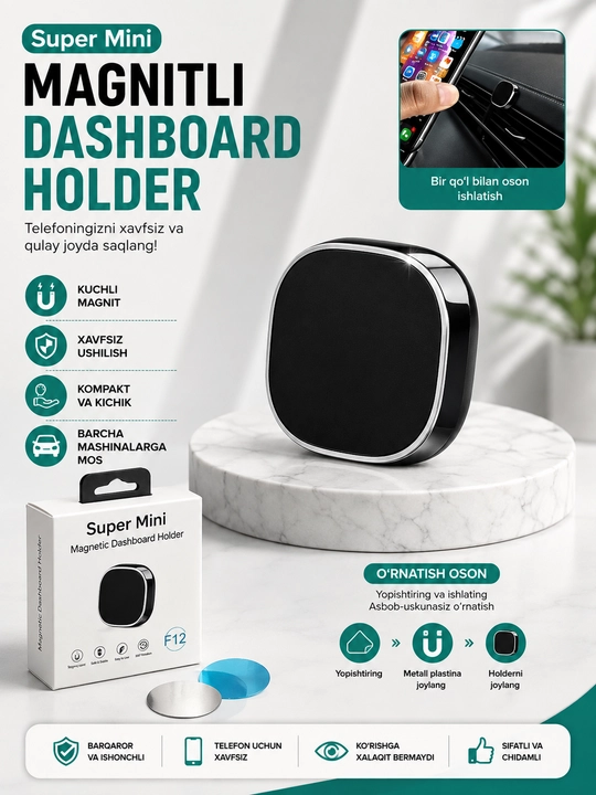Fold Magnetic Holder — Magnitli avtomobil telefon ushlagichi