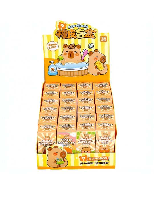 Capybara Blind Box Eraser – Yoqimli 3D multfilm o'chirg'ich