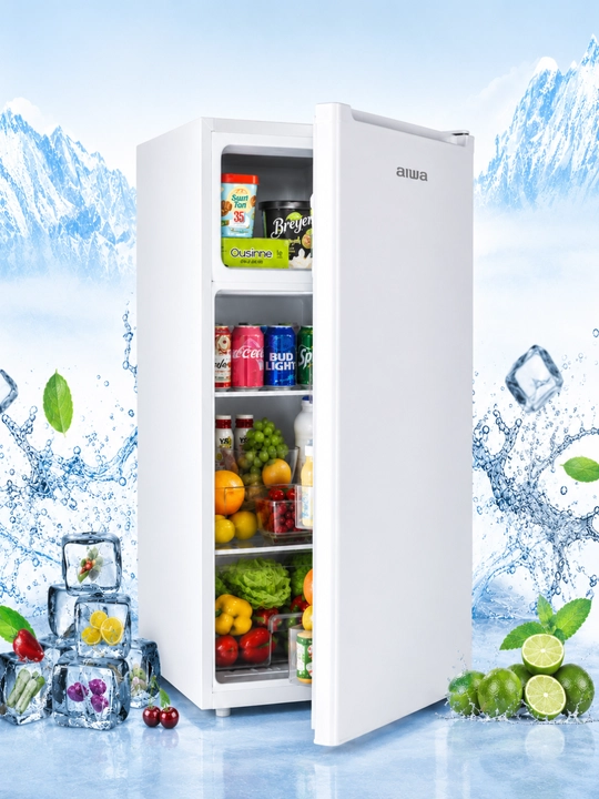 AIWA ixcham sovutgich, 845 × 480 × 450 mm, oq, qora va kulrang - 