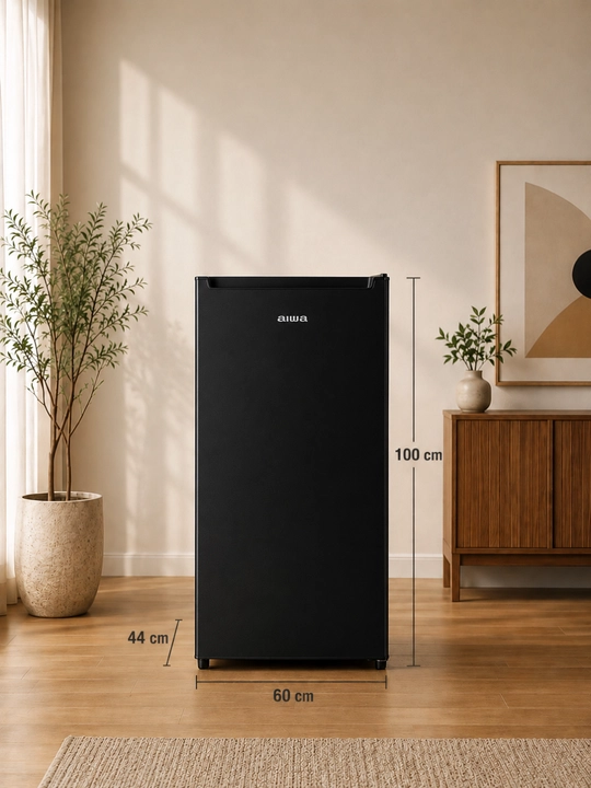 AIWA ixcham sovutgich, 845 × 480 × 450 mm, oq, qora va kulrang