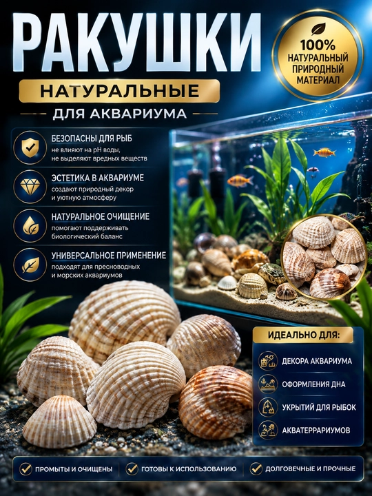 Akvariumni bezash uchun qobiqlar to'plami - 