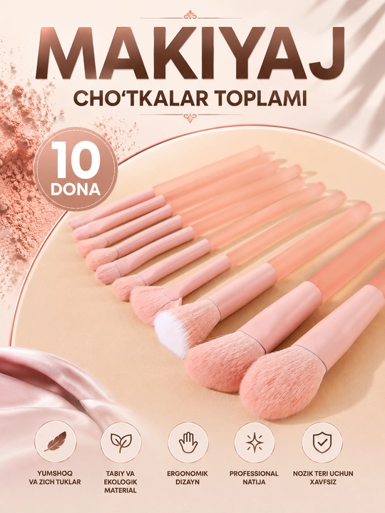 Makiyaj cho'tkasi to'plami - 