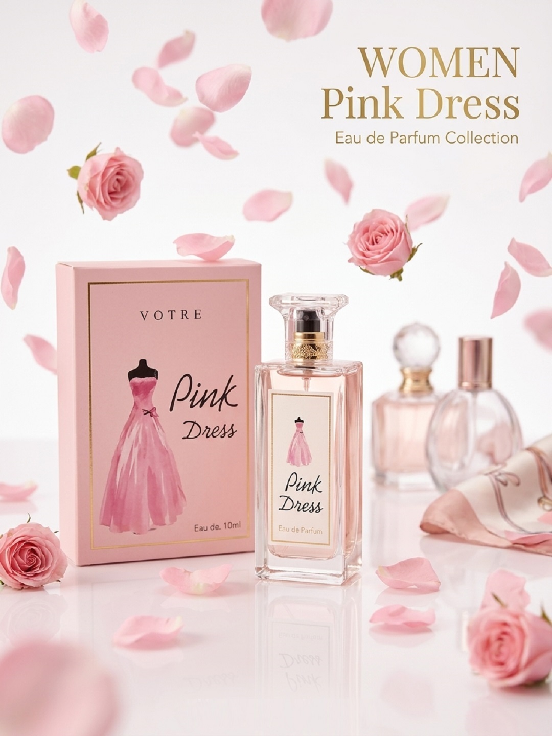 Парфюмерная вода для женщин WOMEN Pink Dress — воплощение нежности и элегантности - 