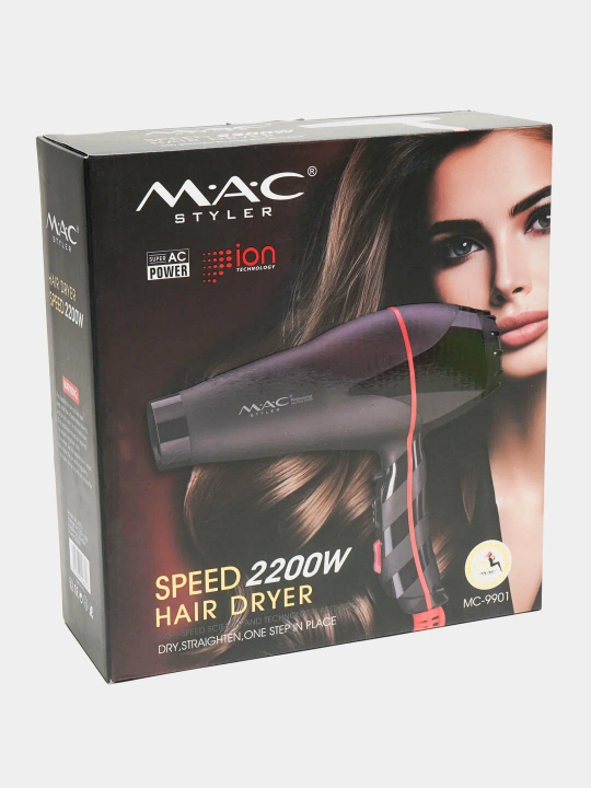M.A.C Styler MC-9901 professional soch fen — ionizatsiyali quritish va turmaklash uchun