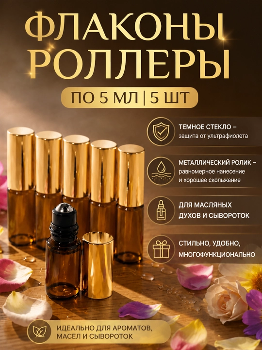Флаконы Роллеры по 5 мл 5 шт набор - 